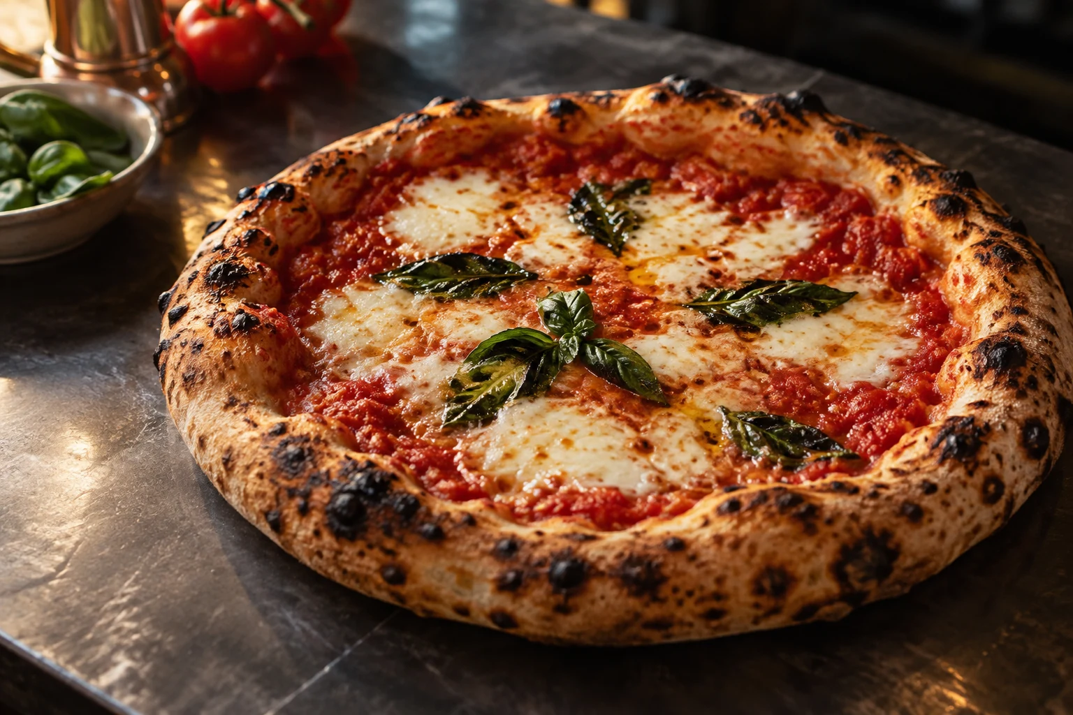 Pizza artisanale au basilic, visuel de l’univers FORNO